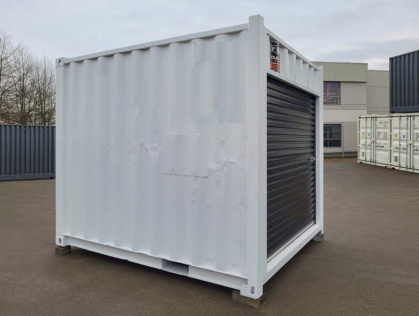 10’ “Cut Down” Used Container + Rollup - Port Shipping Containers
