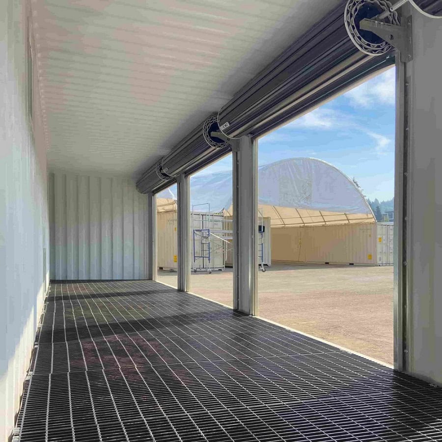 40&rsquo;HC &ldquo;CONTAINMENT CUBE&rdquo; with 4 x Roll Up Doors - Port Shipping Containers