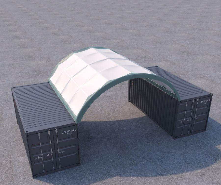 20’ x 20’ Fabric Container Shelter - Port Shipping Containers