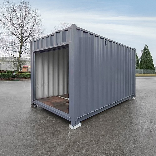 15′ “Cut Down” Used Container + Rollup - Port Shipping Containers